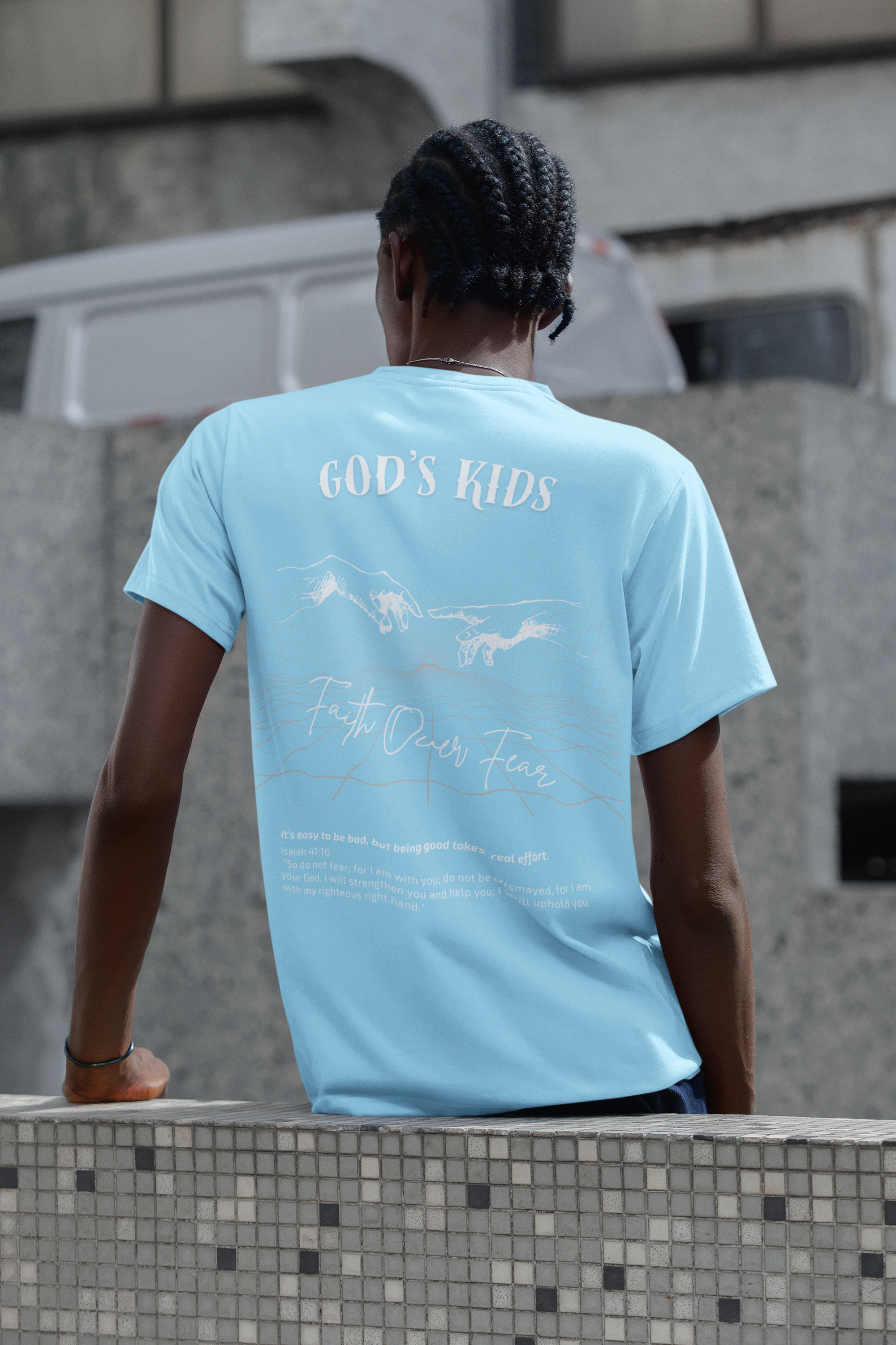 "Faith over Fear" T-Shirt mit Rundhalsausschnitt aus schwerem Stoff für Herren | Comfort Colors S-4XL