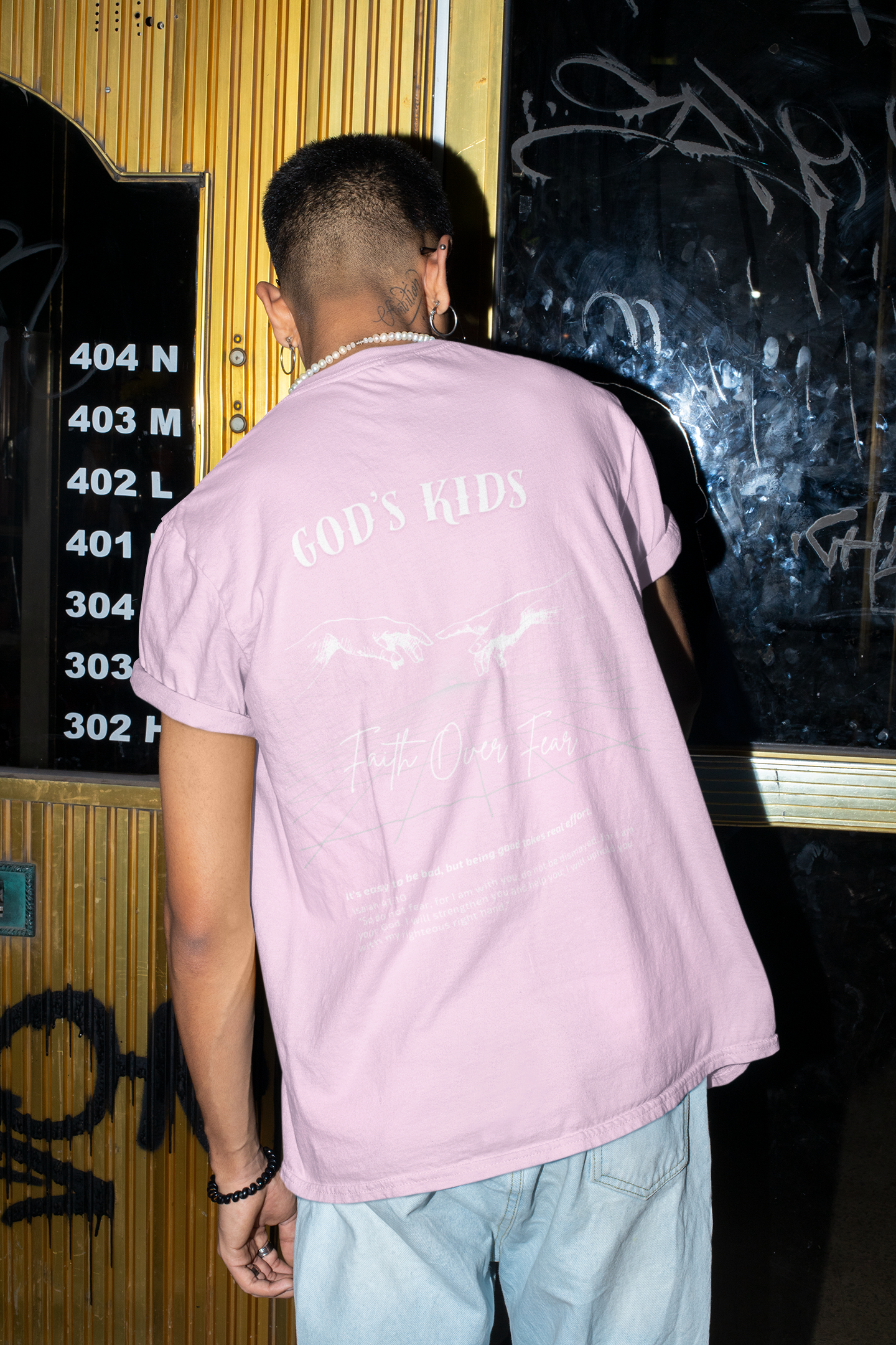 "Faith over Fear" T-Shirt mit Rundhalsausschnitt aus schwerem Stoff für Herren | Comfort Colors S-4XL
